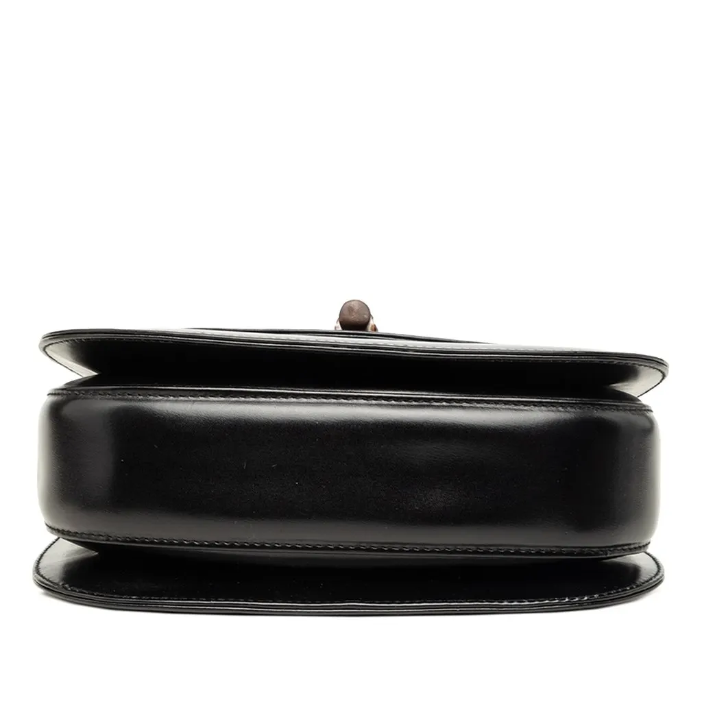 Gucci Small Calfskin Bamboo Night Black Leather Good - Inside View