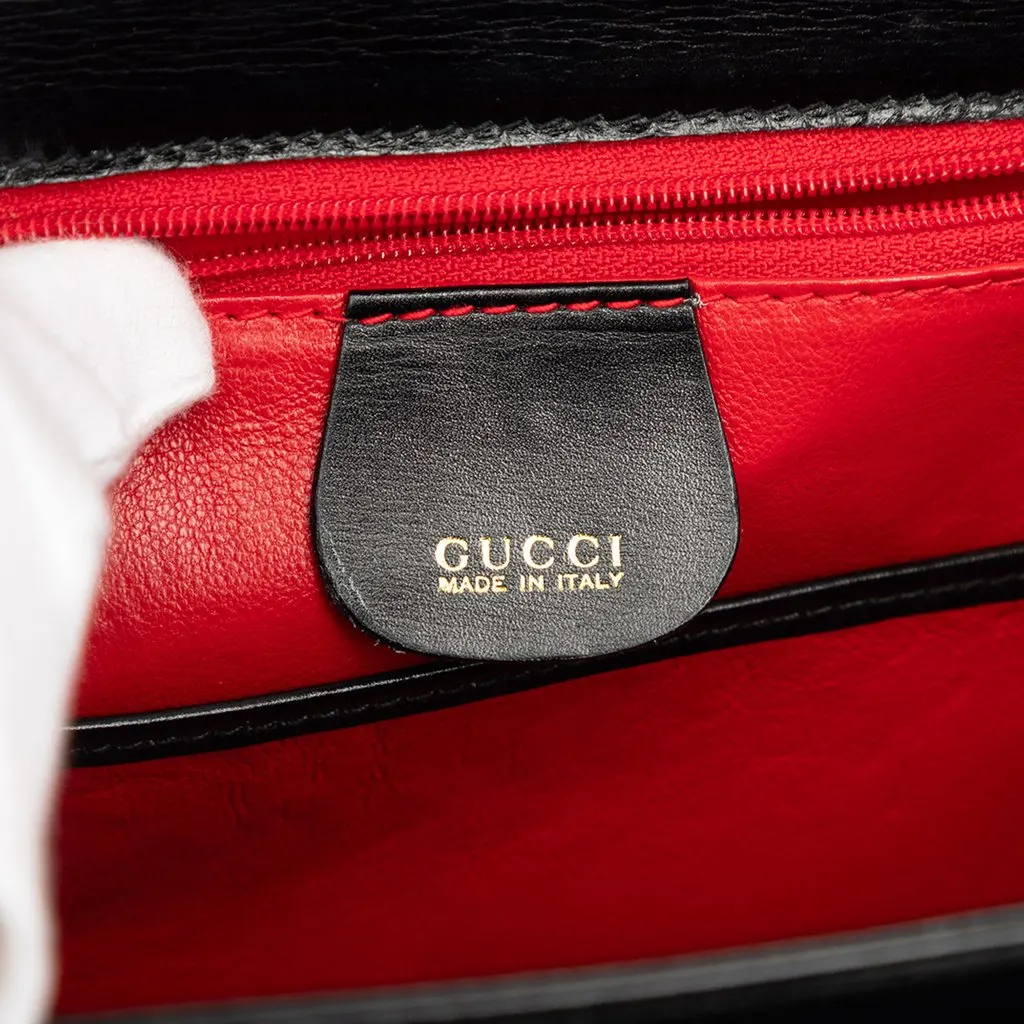 Gucci Small Calfskin Bamboo Night Black Leather Good - Box View