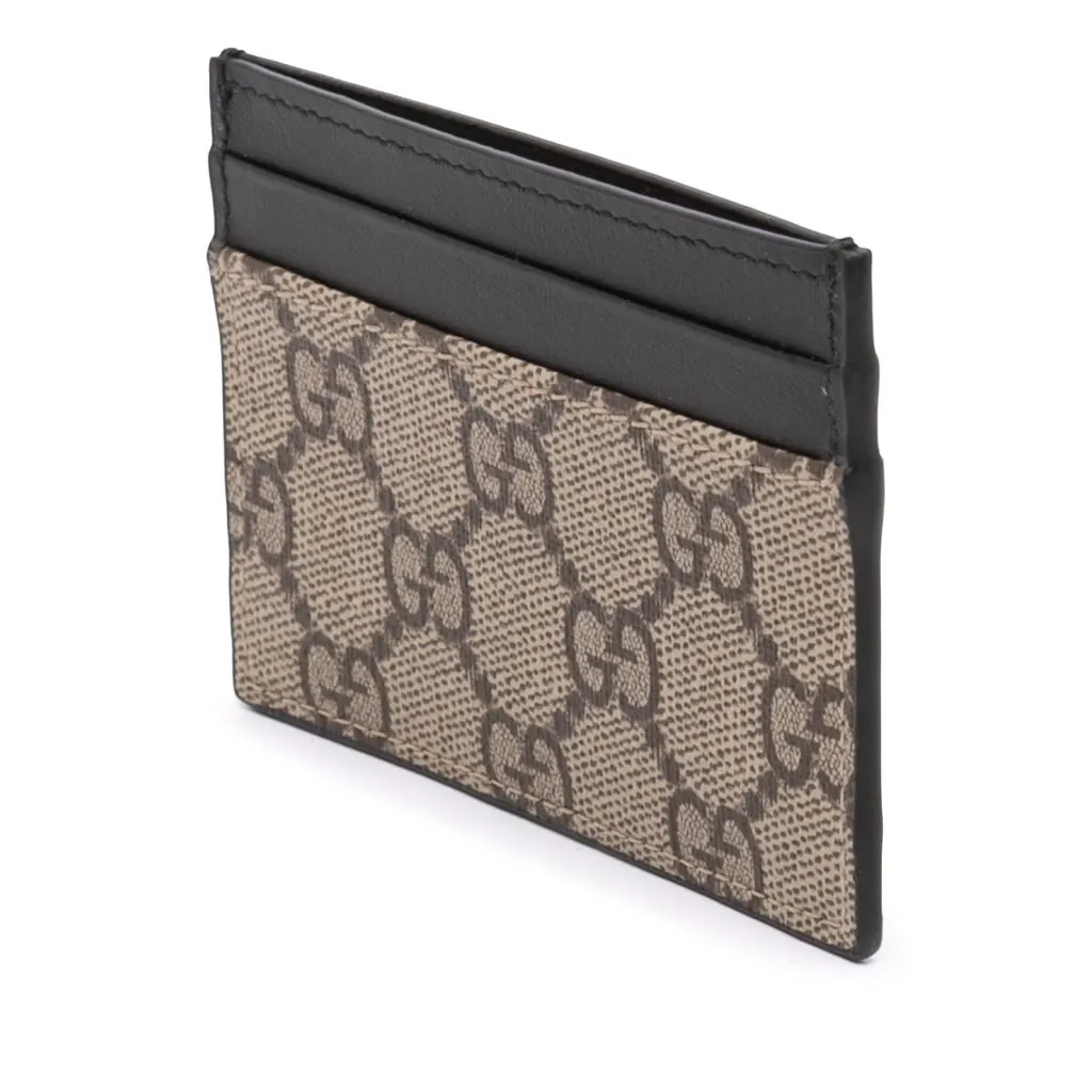 Gucci GG Supreme Card Holder Beige Canvas Never worn - Back View