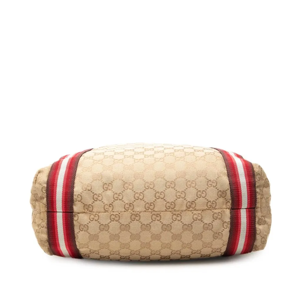 Gucci GG Canvas Web Tote Beige Very good - Inside View
