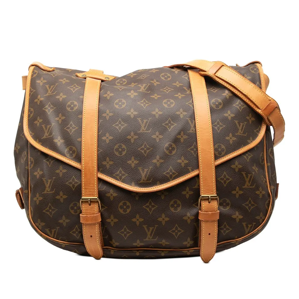 Louis Vuitton Monogram Saumur 43 Brown Canvas Good - Front View