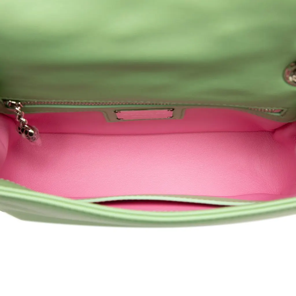 Bvlgari Leather Serpenti Cabochon Chain Crossbody Green Leather Very good - Model View