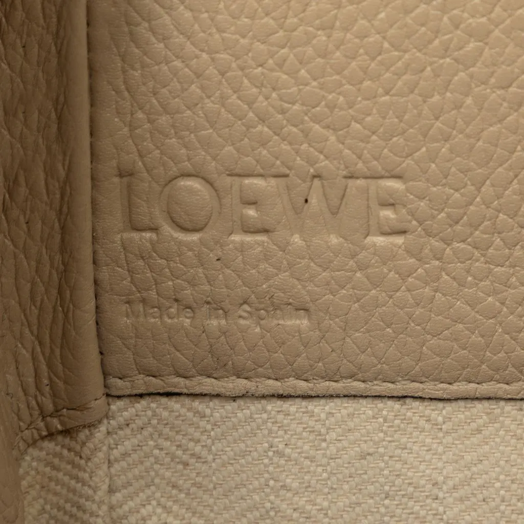 LOEWE Mini Grained Calfskin Drawstring Hammock Bag Brown Leather Very good - Box View
