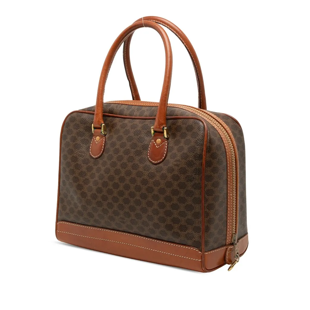 Celine Macadam Coated Canvas Handbag Brown Very good - Back View