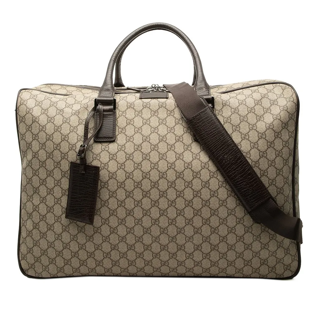 Gucci GG سوبريم مزدوجة Zip سفر حقيبة