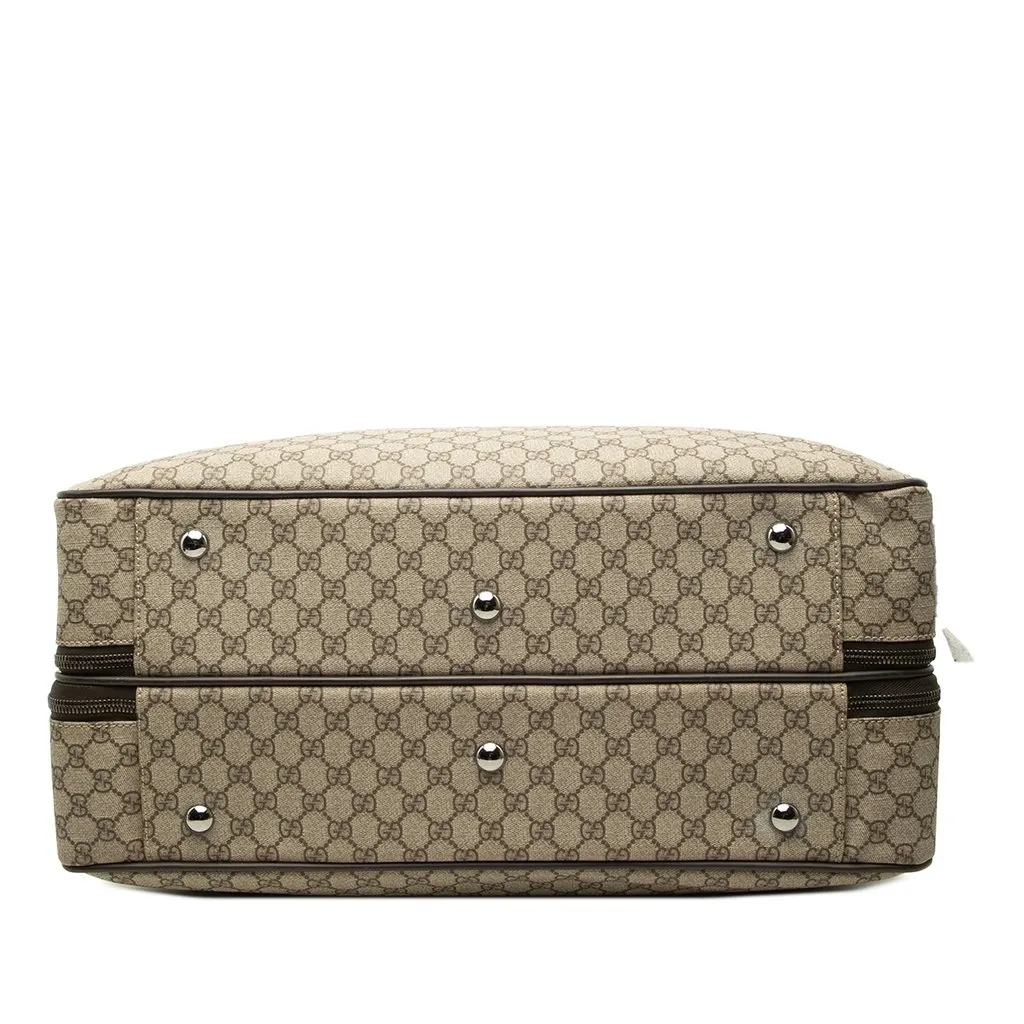 Gucci GG Supreme Double Zip Travel Bag Beige Canvas Very good - Inside View