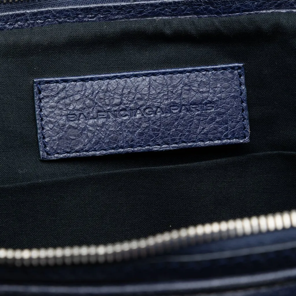 Balenciaga Lambskin Motocross Giant 12 Briefcase Blue Leather Good - Box View