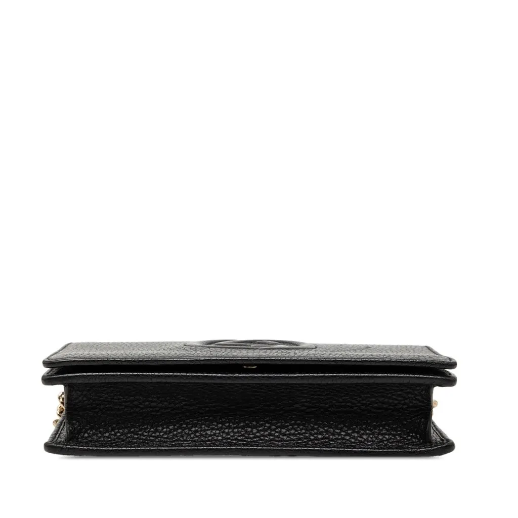 Gucci Pebbled Calfskin Soho Wallet On Chain Black Leather Very good - Inside View