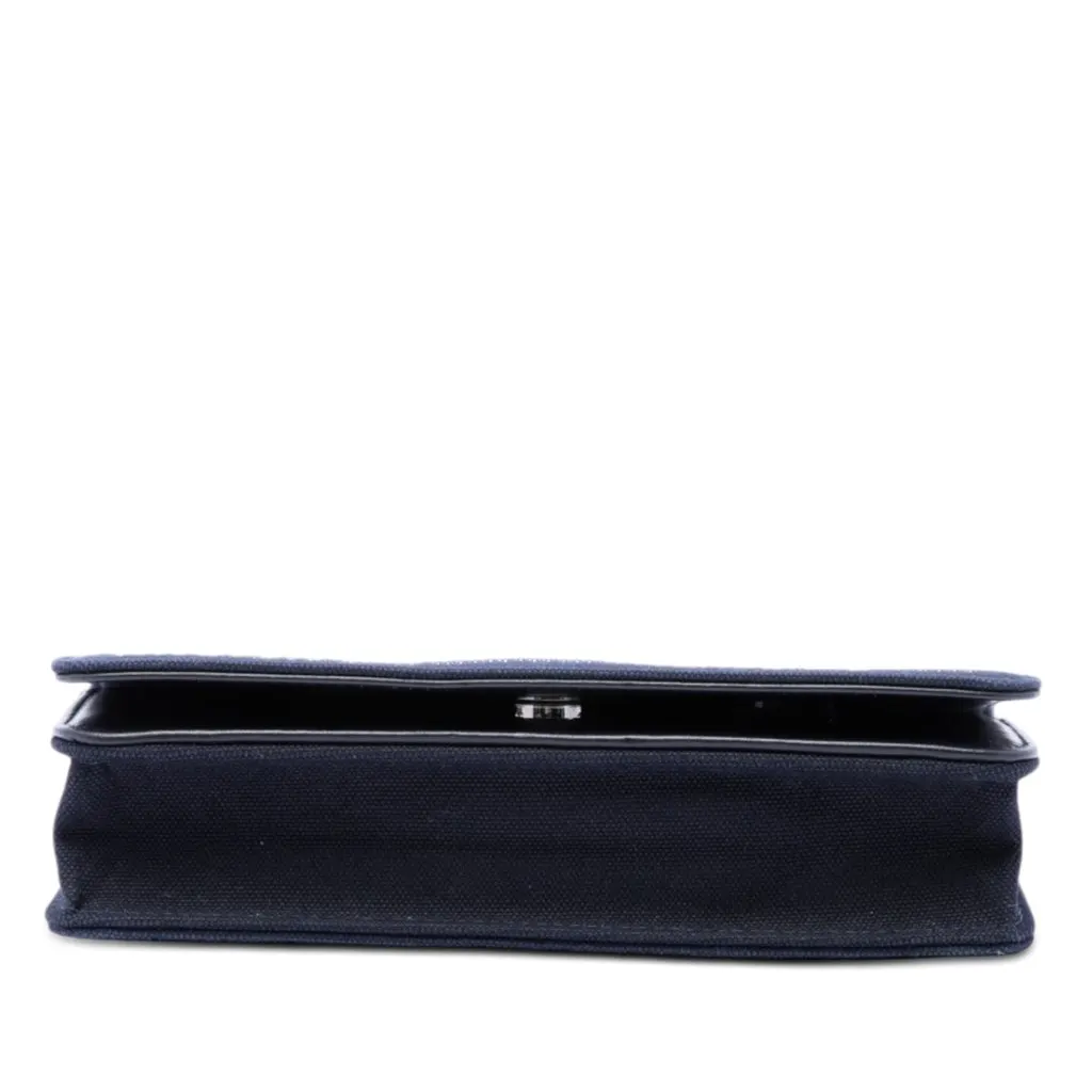 Chanel Paris Shanghai Crystal Embellished Canvas Wallet On Chain Blue Very good - Inside View