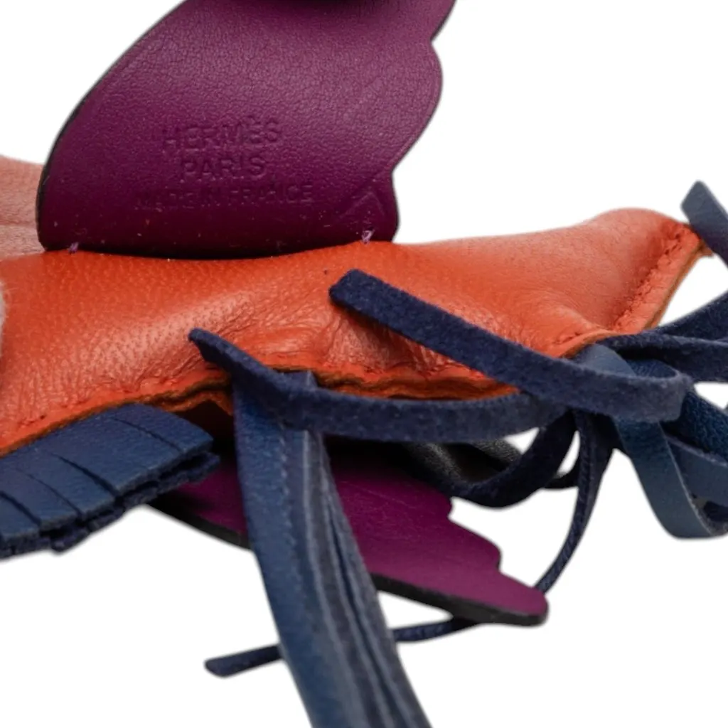 Hermès Milo Lambskin and Swift Grigri Rodeo Pegase Bag Charm PM Orange Leather Very good - Inside View