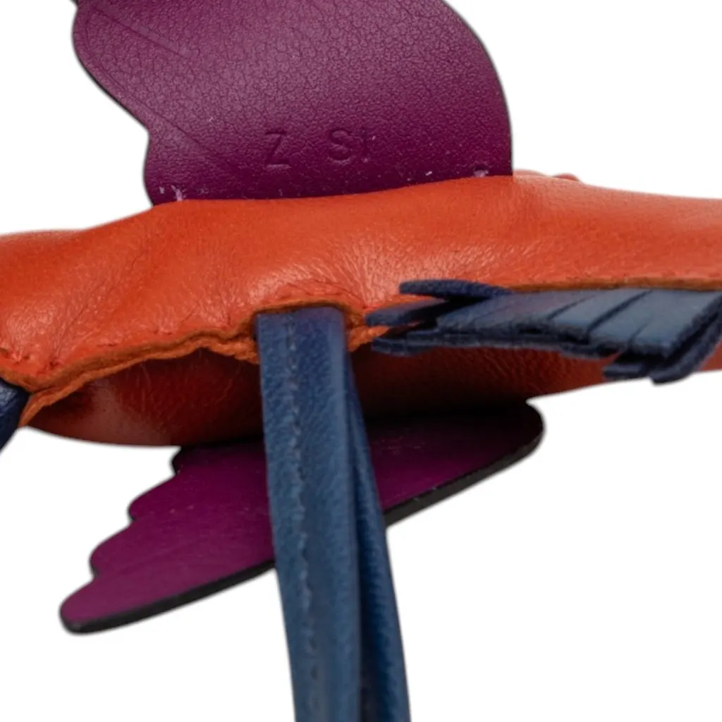 Hermès Milo Lambskin and Swift Grigri Rodeo Pegase Bag Charm PM Orange Leather Very good - Model View