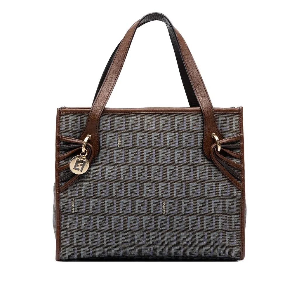 Fendi Zucchino Denim Handbag MultiColor Denim Good - Front View