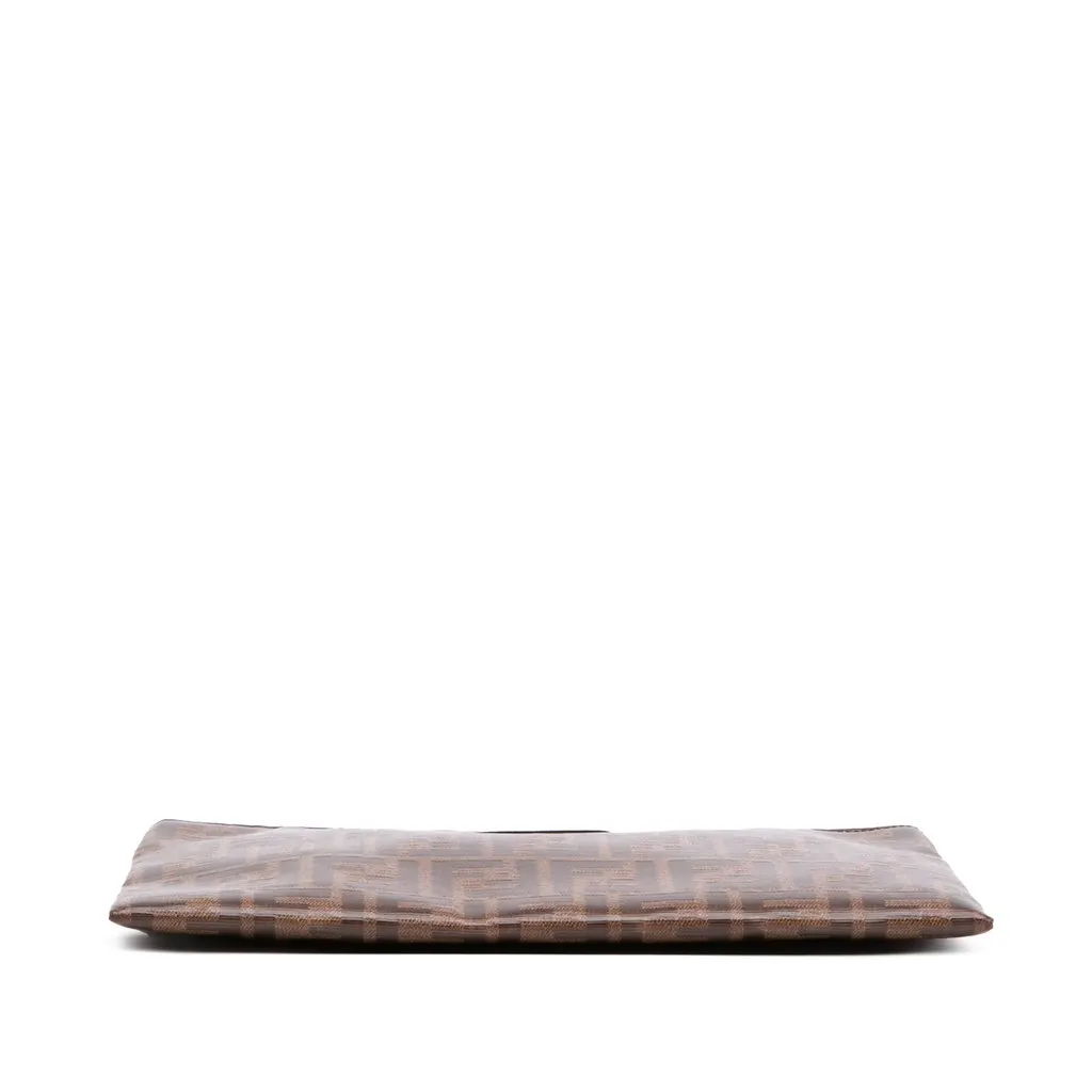 Fendi Zucca Coated Canvas Clutch Brown Good - Inside View