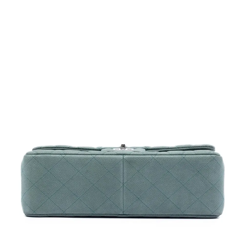 Chanel Jumbo Classic Iridescent Caviar Double Flap Blue Leather Very good - Inside View