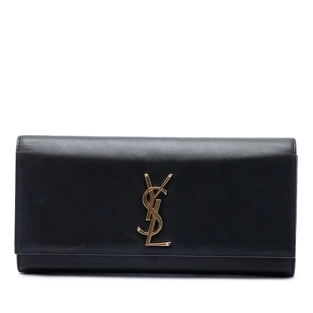 Saint Laurent Smooth Leather Cassandre Clutch