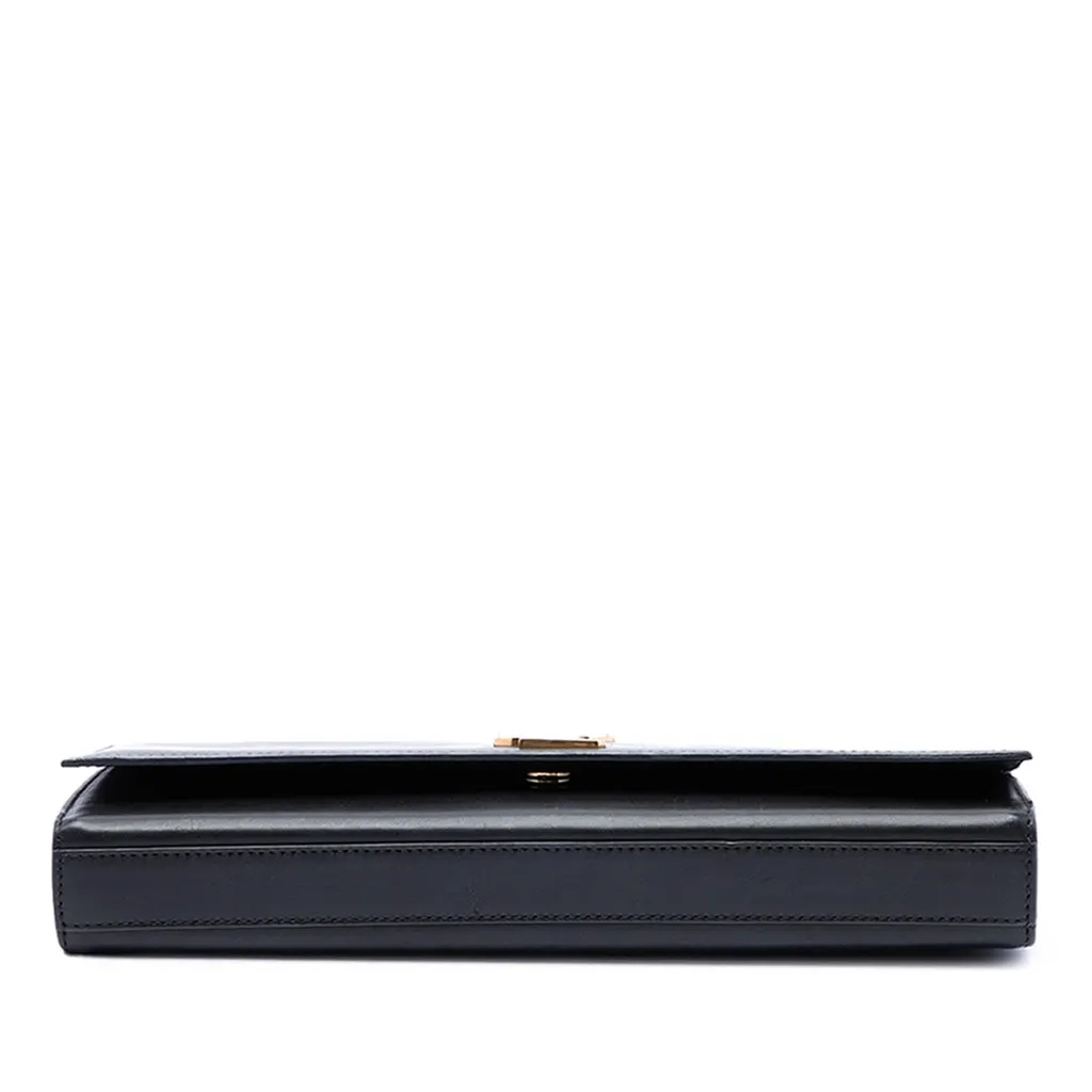 Saint Laurent Smooth Leather Cassandre Clutch Black Leather Very good - Inside View