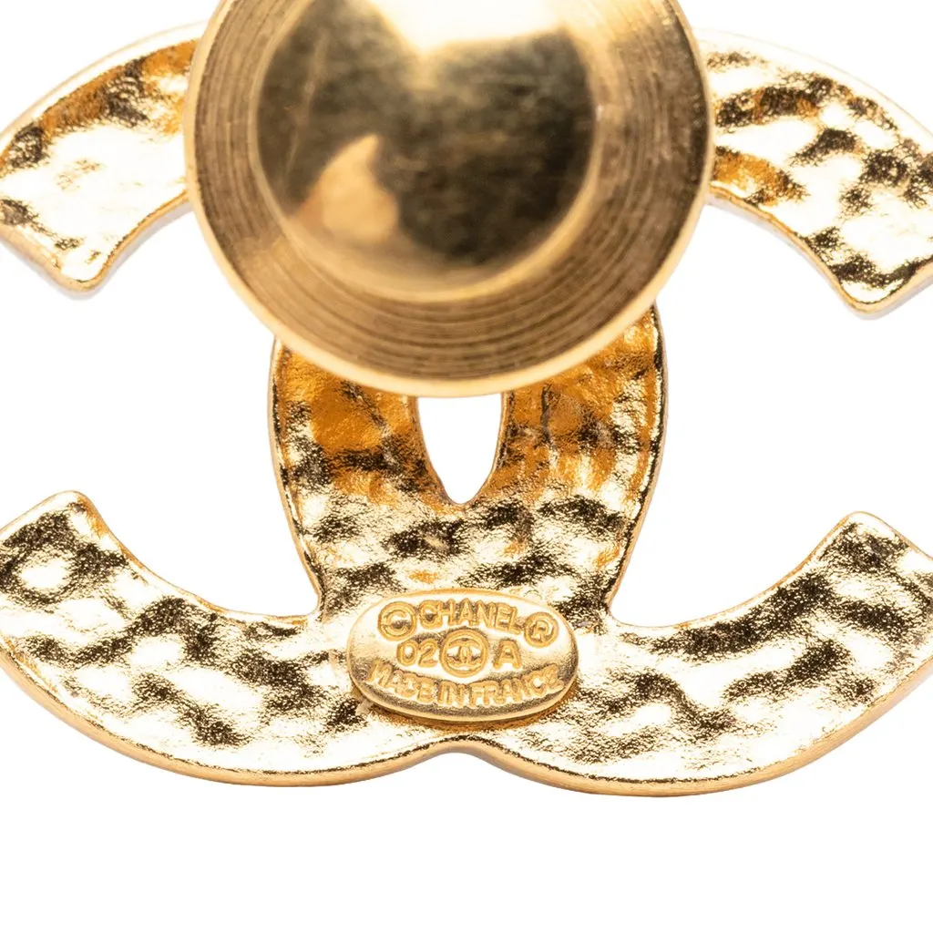 Chanel CC Enamel Gold Plated Brooch Black Very good - Inside View