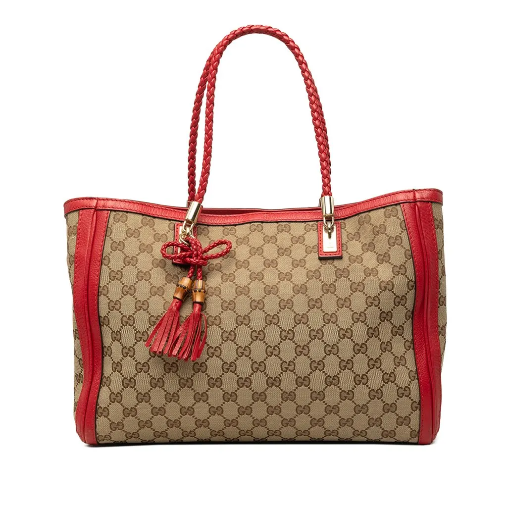 Gucci GG Canvas Bella Tote Beige Canvas Good - Front View