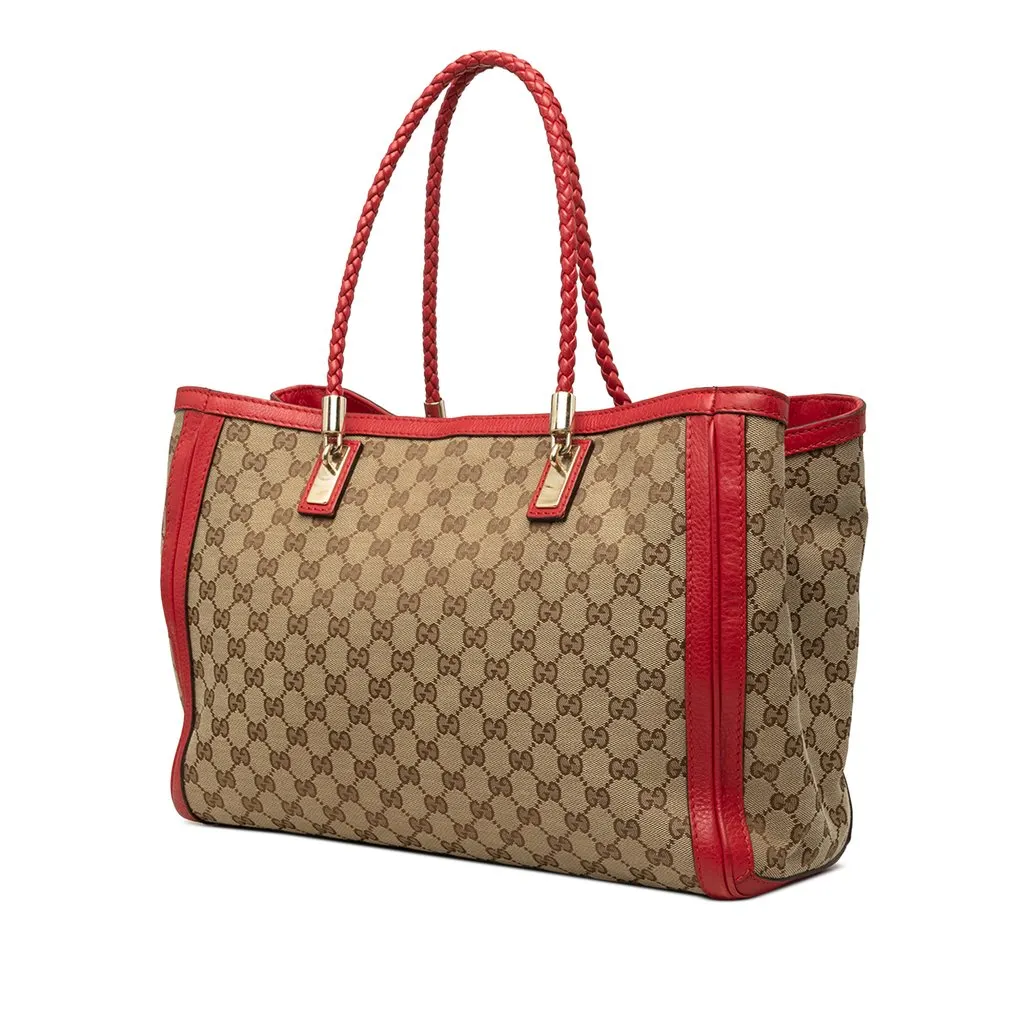 Gucci GG Canvas Bella Tote Beige Canvas Good - Back View