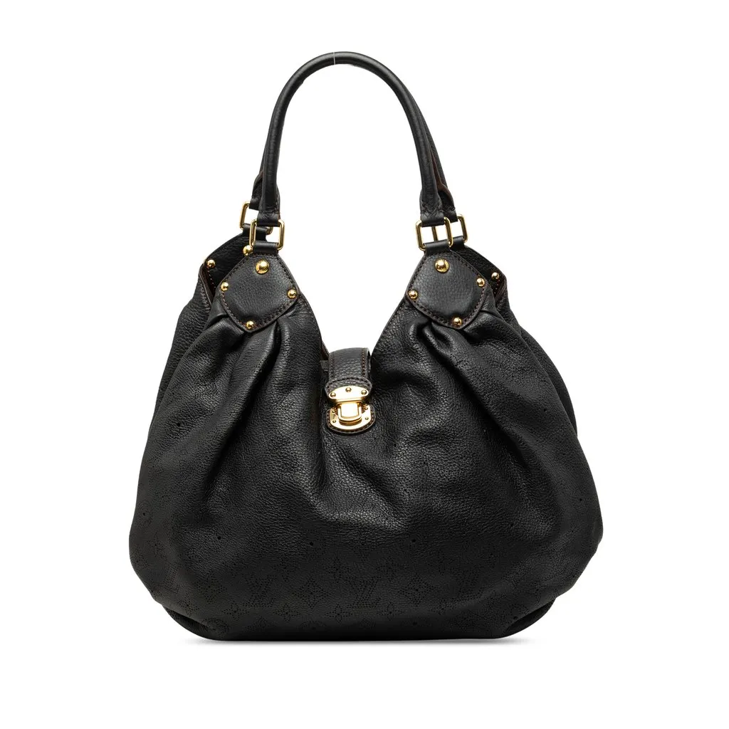 Louis Vuitton Monogram Mahina L Black Leather Good - Front View