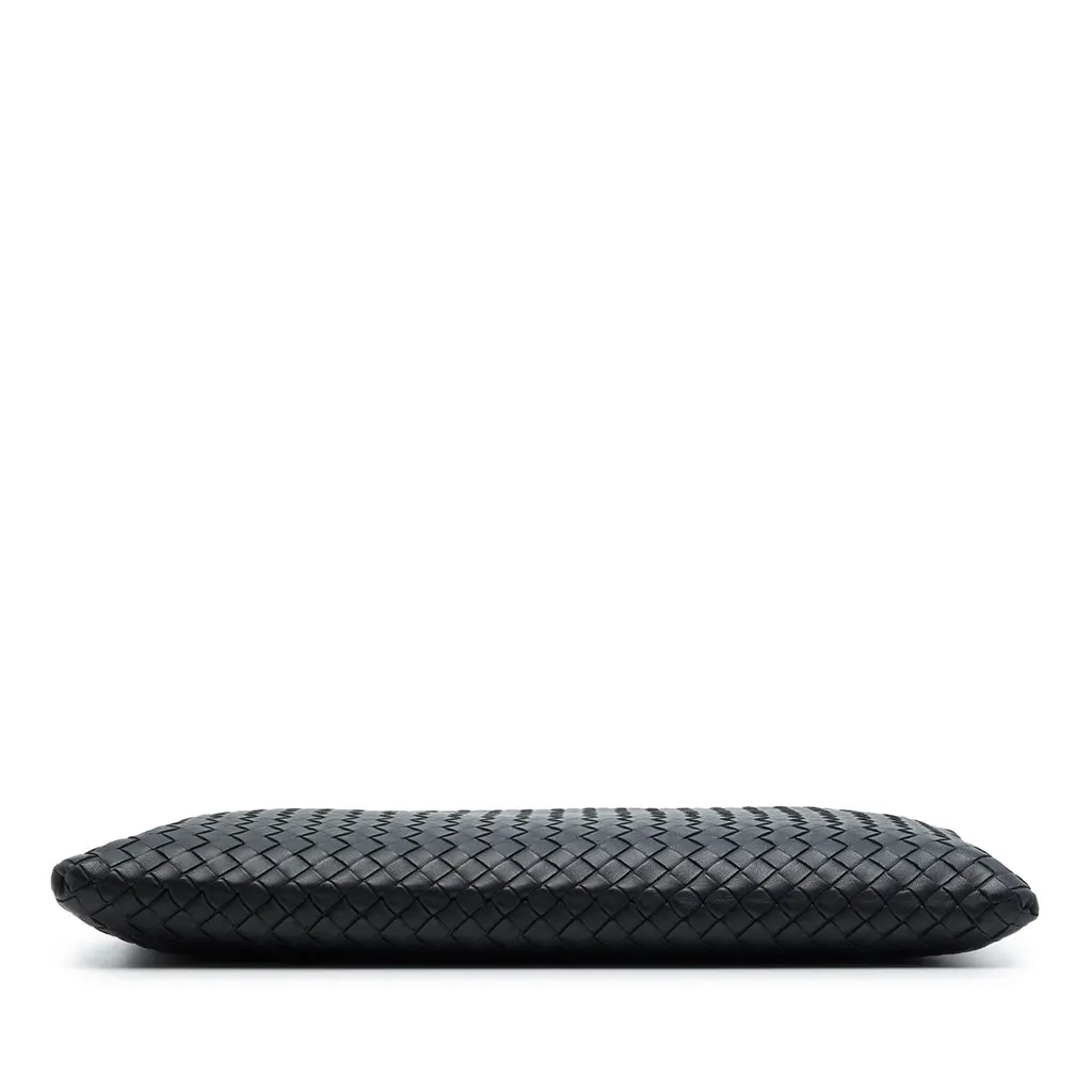 Bottega Veneta Nappa Intrecciato Wristlet Zip Clutch Black Leather Very good - Inside View