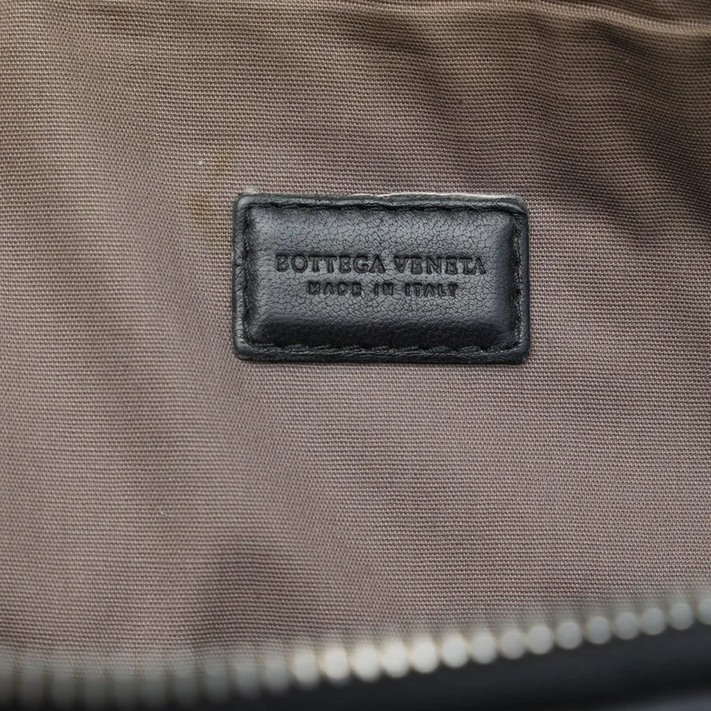 Bottega Veneta Nappa Intrecciato Wristlet Zip Clutch Black Leather Very good - Box View