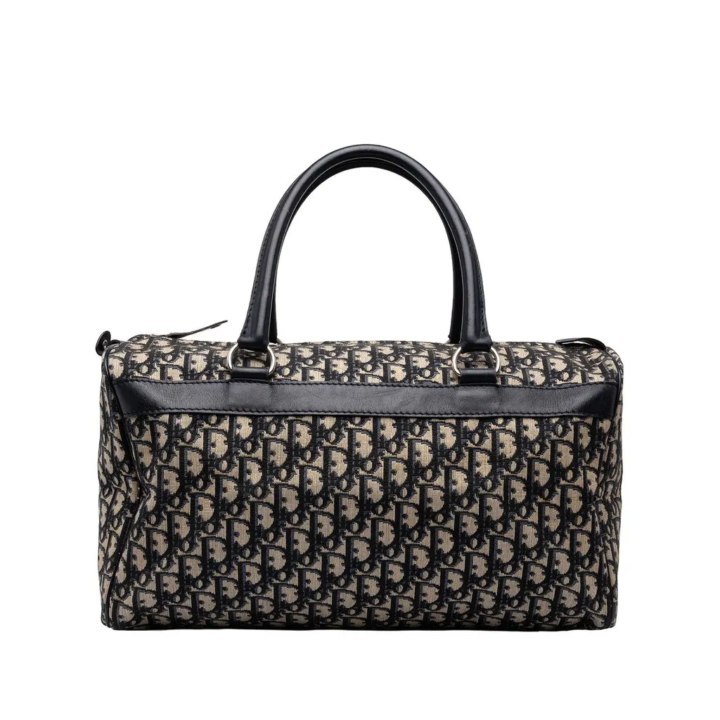 Dior Oblique Canvas Travel Bag Blue Canvas Good - Front View