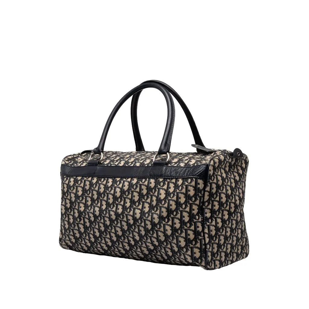 Dior Oblique Canvas Travel Bag Blue Canvas Good - Back View