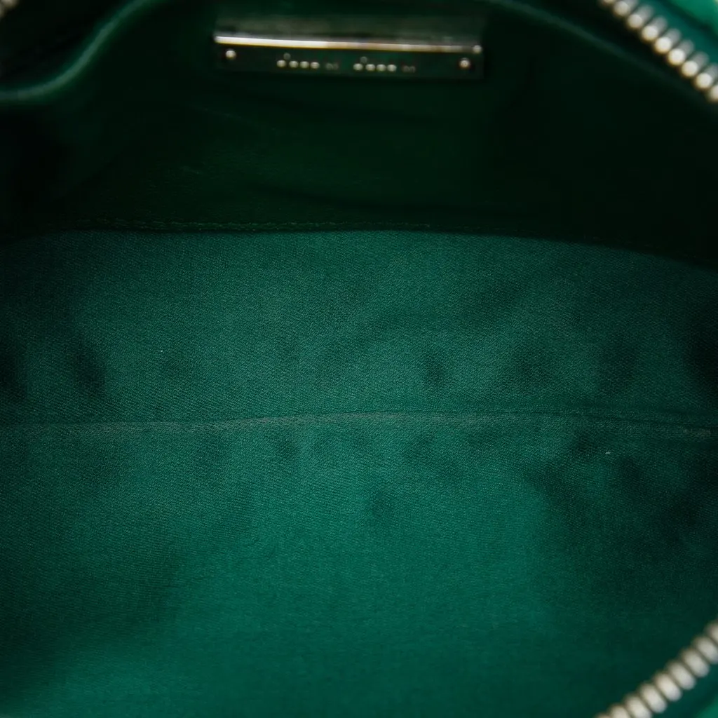 Miu Miu Matelasse Nylon Crystal Chain Crossbody Green Very good - Model View