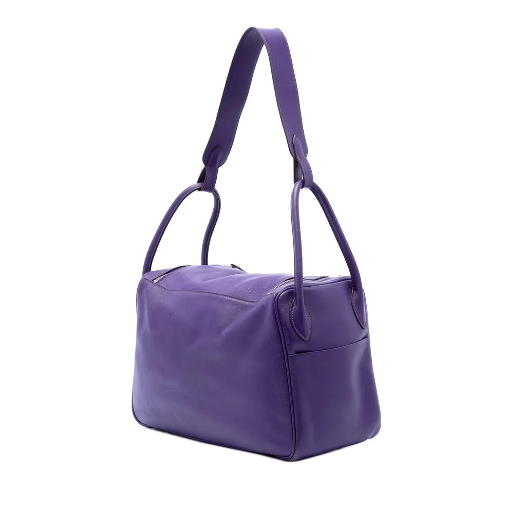 Hermès Swift Lindy 34 Purple Leather Very good - Back View