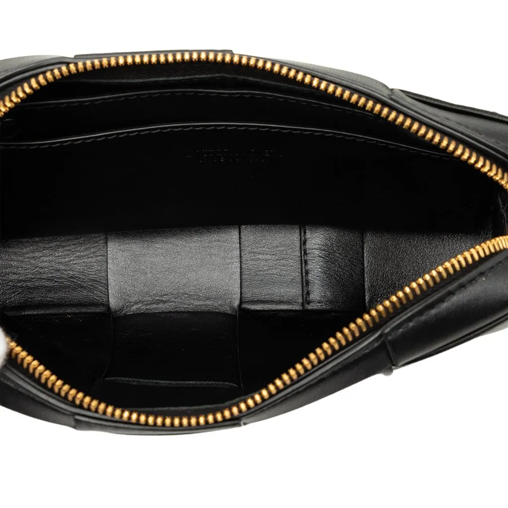 Bottega Veneta Mini Nappa Maxi Intrecciato Cassette Crossbody Black Leather Very good - Model View