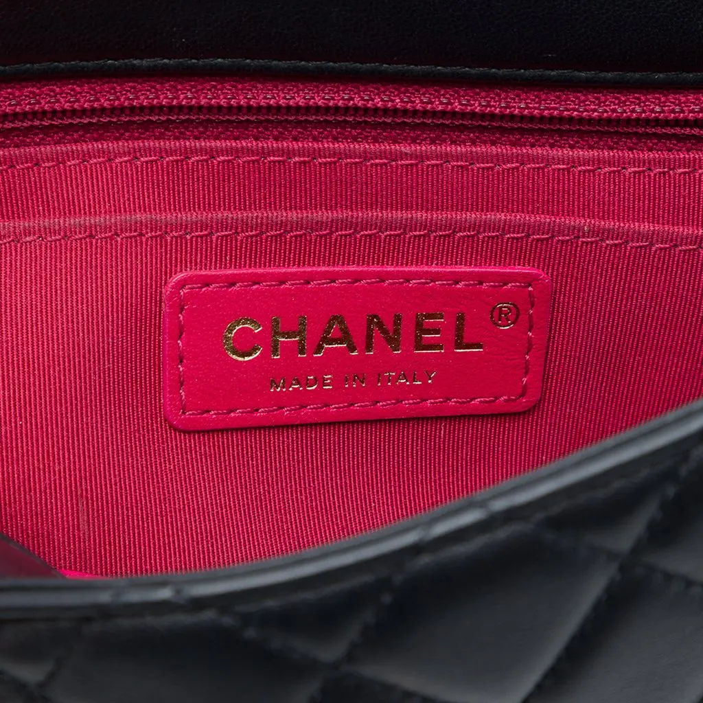 Chanel Mini Rectangular Classic Lambskin Romance Single Flap Black Leather Very good - Box View