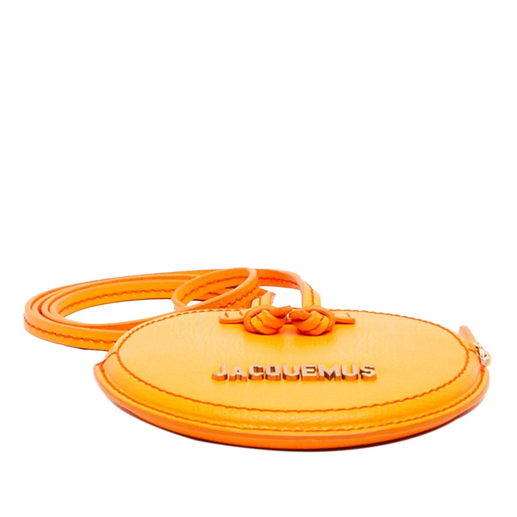Jacquemus Leather Le Pitchou Coin Purse on Strap Orange Leather Very good - Inside View