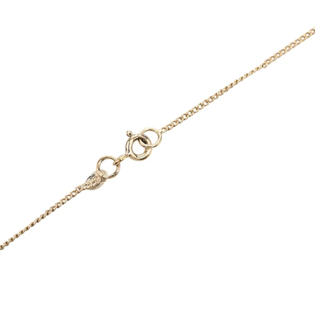 Chanel CC Gold Plated Laquered Heart Pendant Necklace Gold Metal Very good - Model View