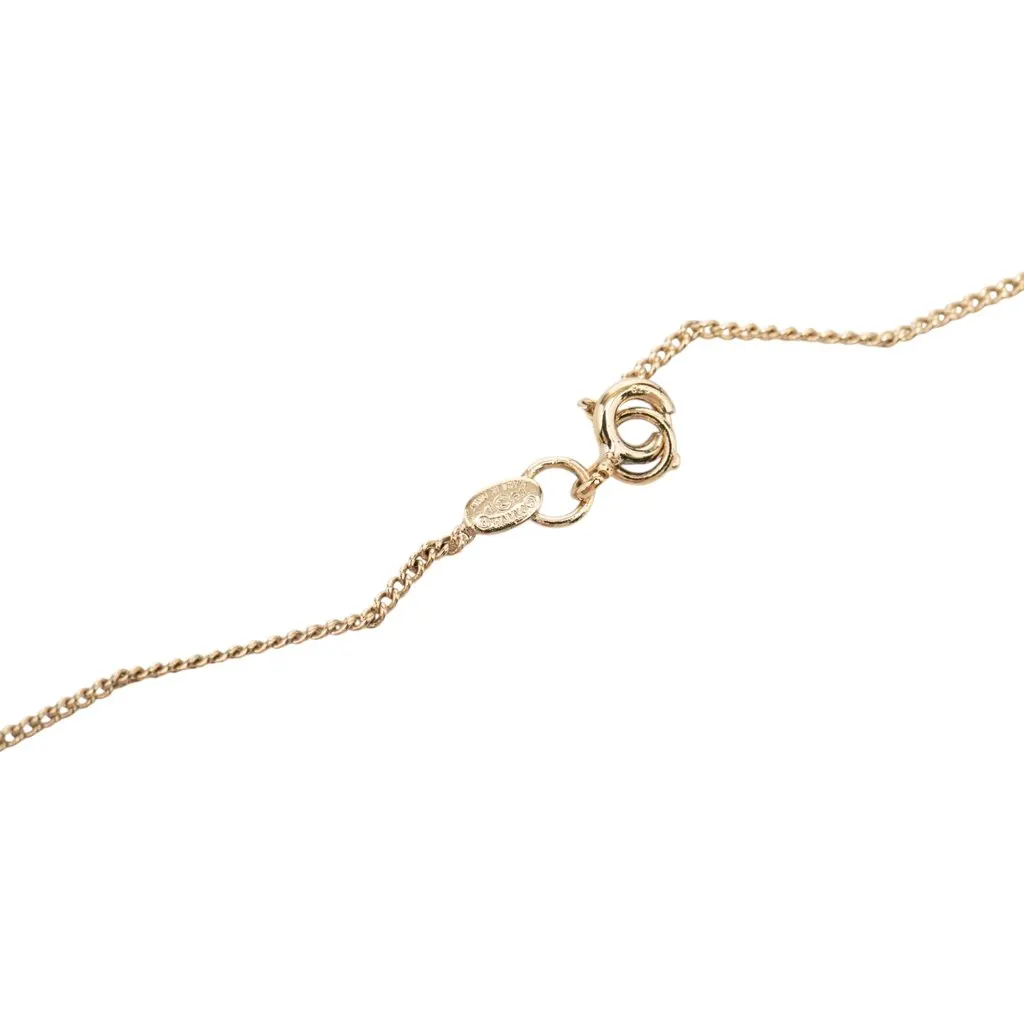 Chanel CC Gold Plated Laquered Heart Pendant Necklace Gold Metal Very good - Box View