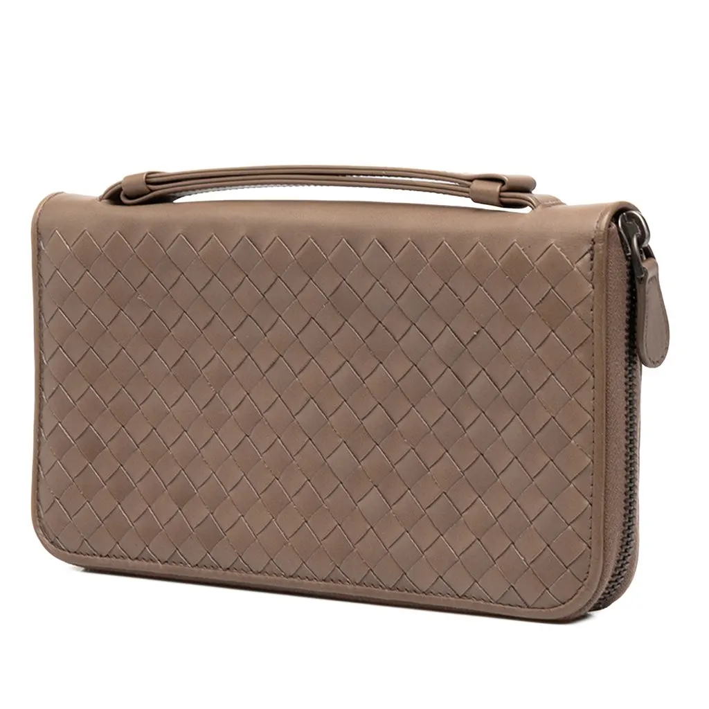 Bottega Veneta Nappa Intrecciato Wallet on Strap Brown Leather Very good - Back View