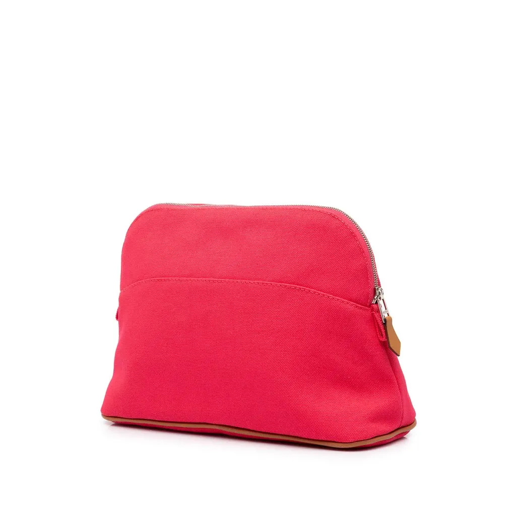 Hermès Toile Bolide Trousse De Voyage PM Pink Cotton Very good - Back View