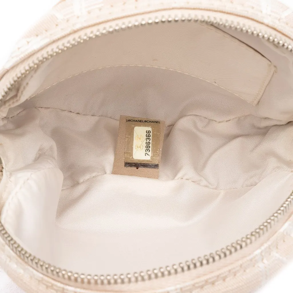 Chanel New Travel Line Nylon Round Wristlet Pouch Beige Polyamide Very good - Model View