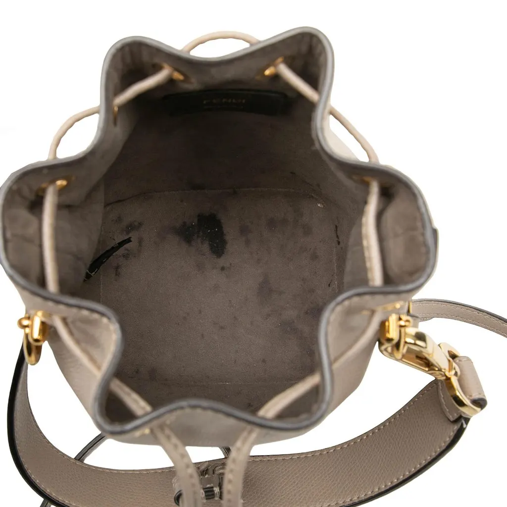 Fendi Mini Leather Mon Tresor Bucket Bag Brown Leather Good - Model View