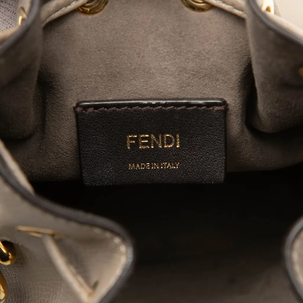 Fendi Mini Leather Mon Tresor Bucket Bag Brown Leather Good - Box View