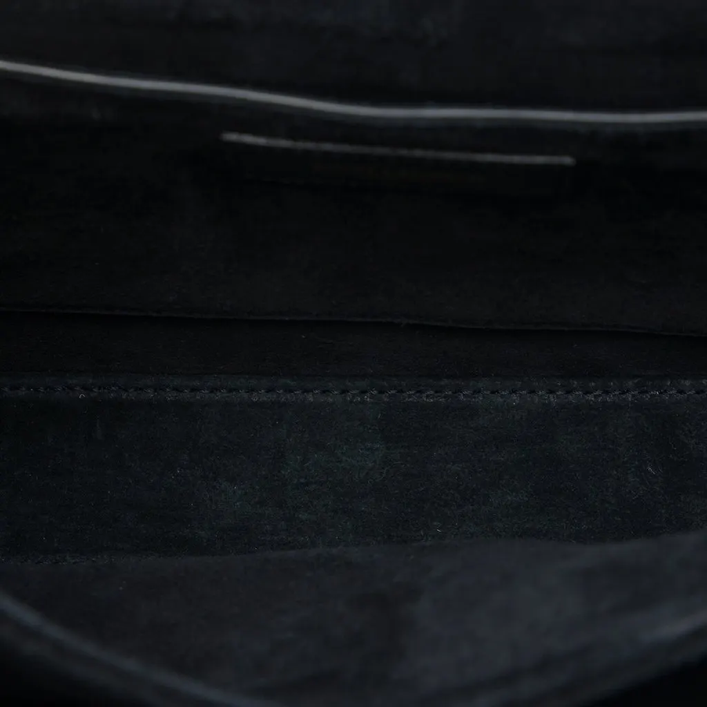 Saint Laurent Medium Calfskin and Leopard Printed Suede Bellechasse Bag Black Leather Very good - Model View
