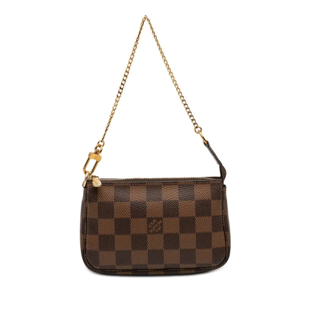 Louis Vuitton Damier Ebene Mini Pochette Accessoires Brown Very good - Front View