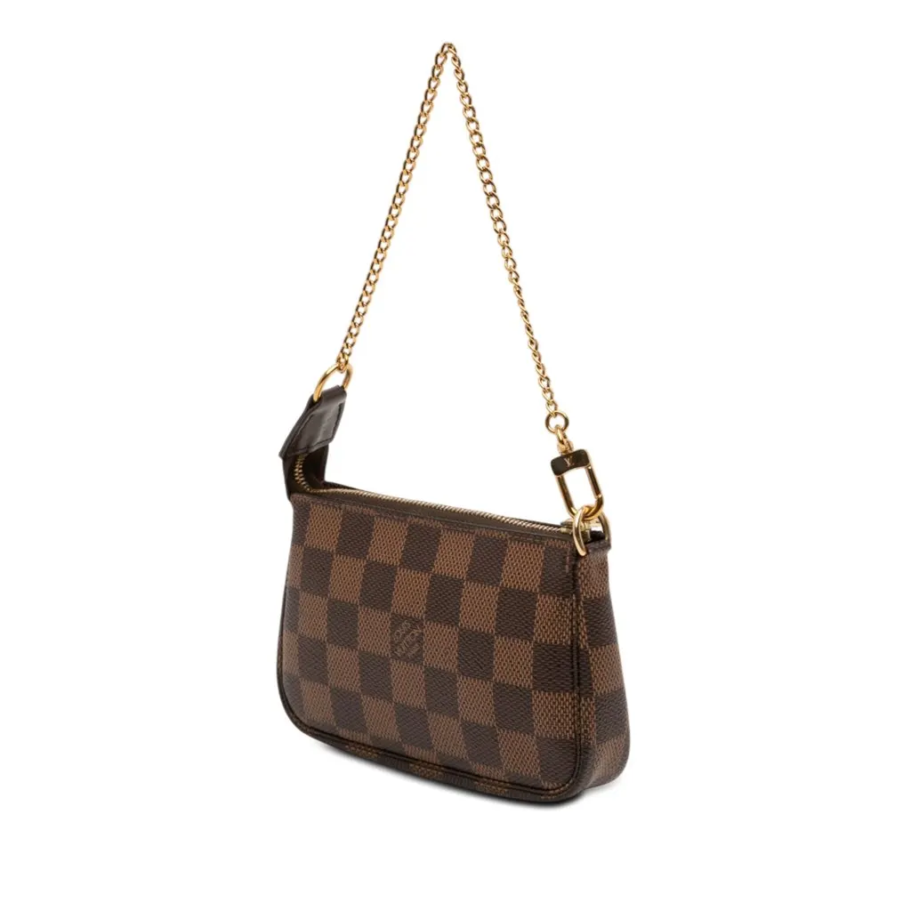 Louis Vuitton Damier Ebene Mini Pochette Accessoires Brown Very good - Back View