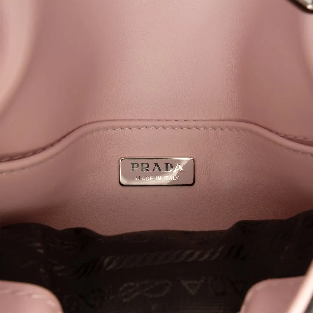 Prada Spazzolato Leather Cleo Flap Shoulder Bag Pink Leather Very good - Box View