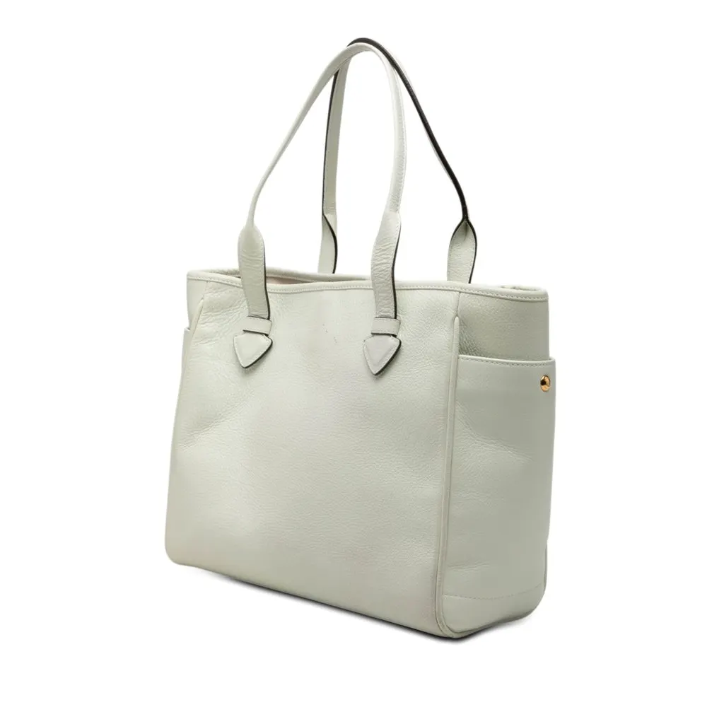 Loewe Leather Heritage Tote White Leather Very good - Back View