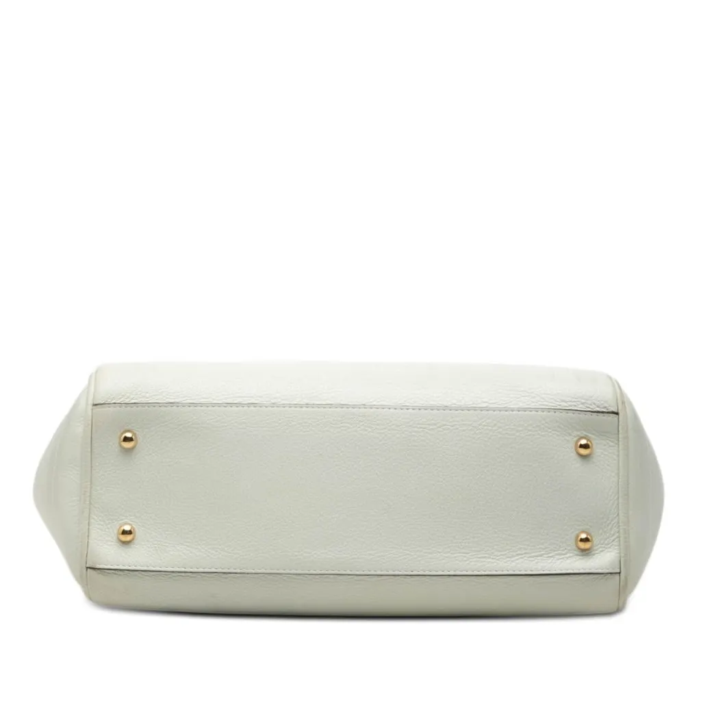 Loewe Leather Heritage Tote White Leather Very good - Inside View