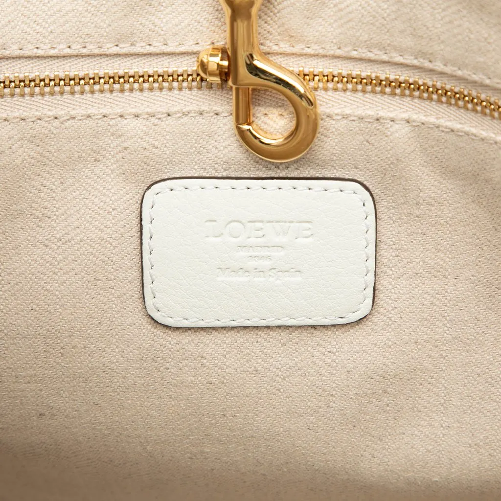 Loewe Leather Heritage Tote White Leather Very good - Box View