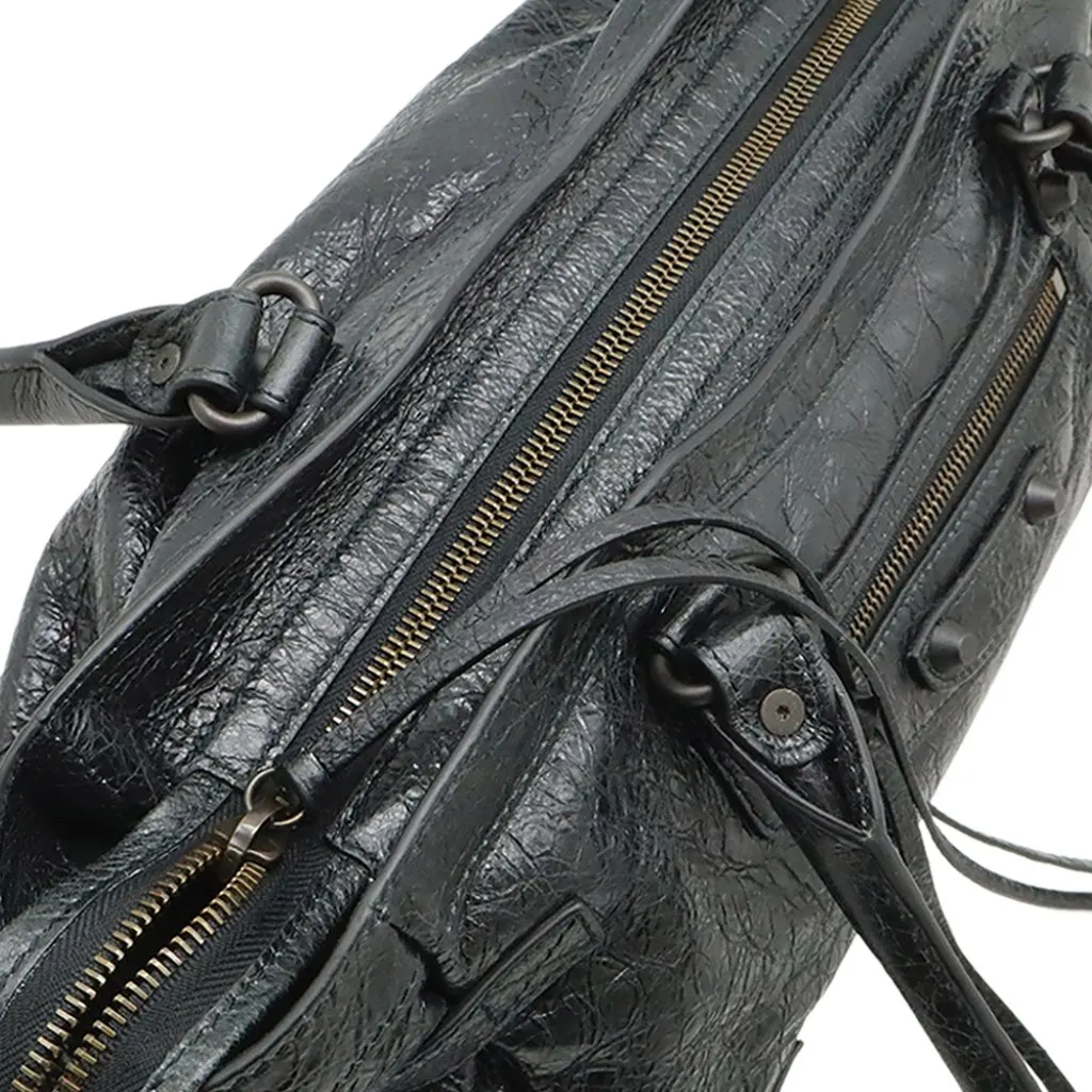 Balenciaga Lambskin Le City East West Shoulder Bag Black Leather Very good - Model View