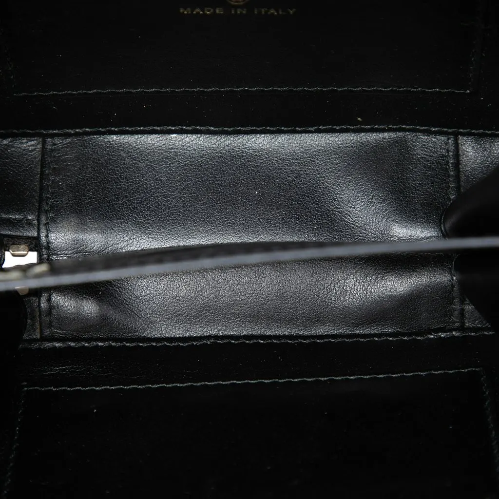 Chanel Caviar CC Filigree Vanity Clutch with Chain Black Leather Very good - Model View