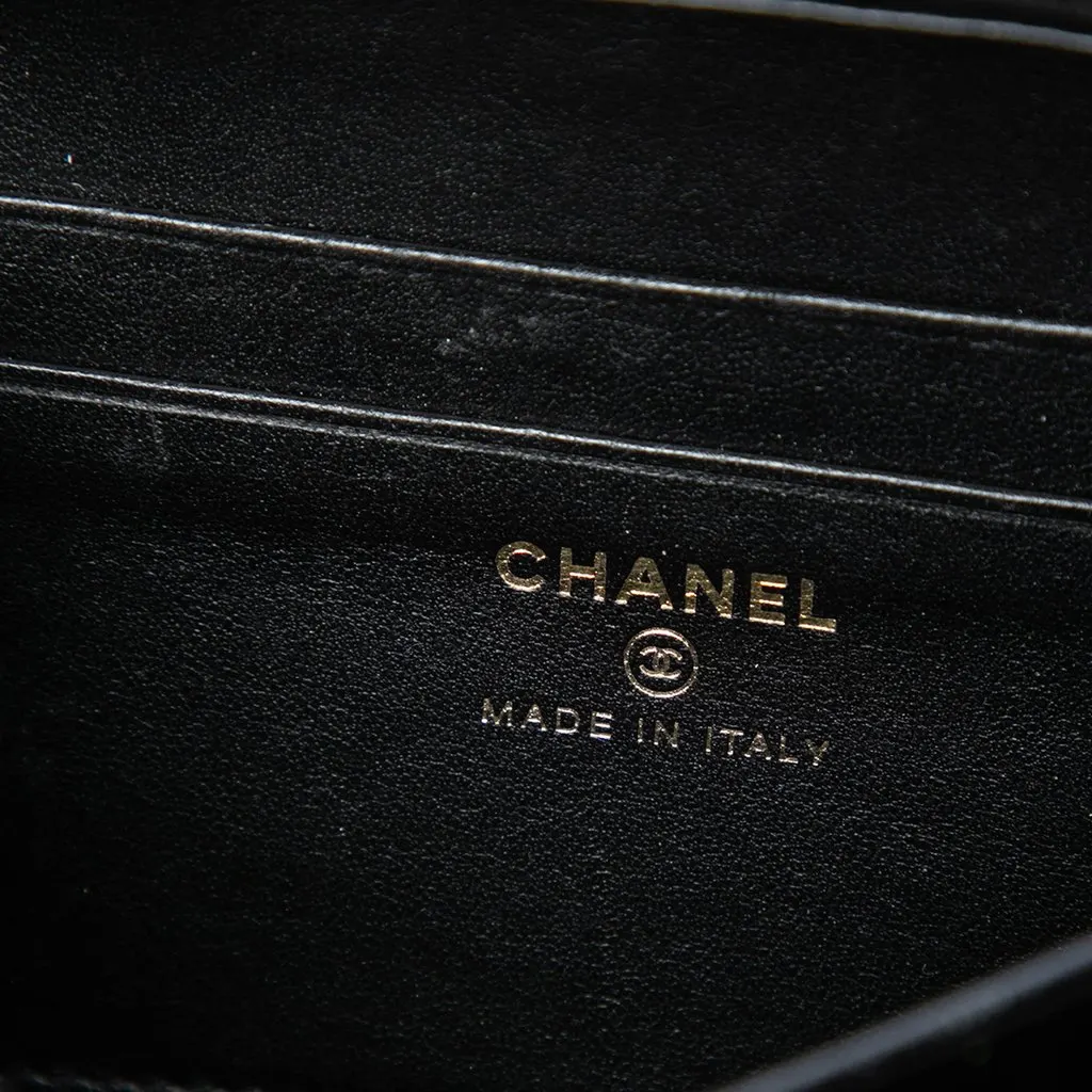 Chanel Caviar CC Filigree Vanity Clutch with Chain Black Leather Very good - Box View